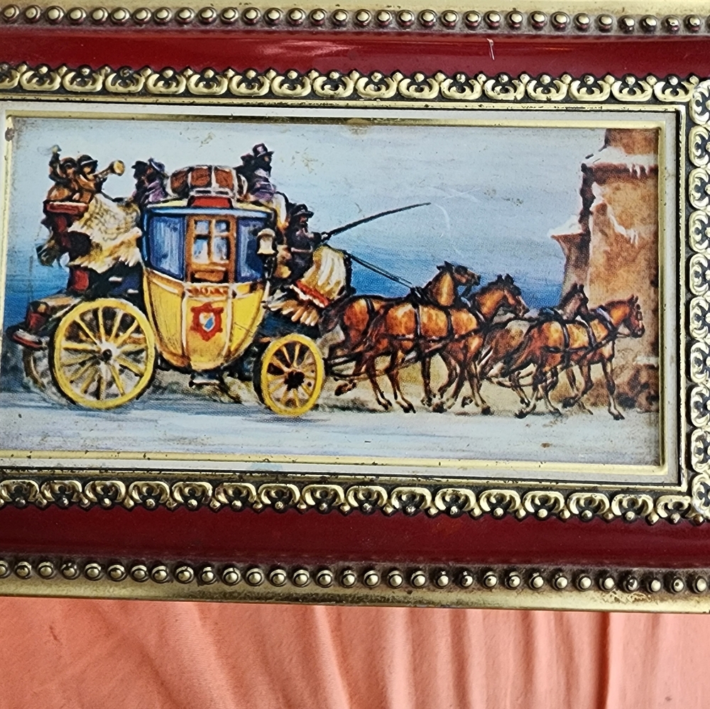 WESTERN GERMANY HORSES COACH CANDY TIN *EMPTY